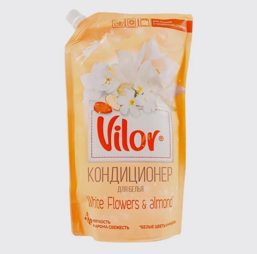 цена Кондиционер для белья Vilor миндаль и белые цветы 1000 мл