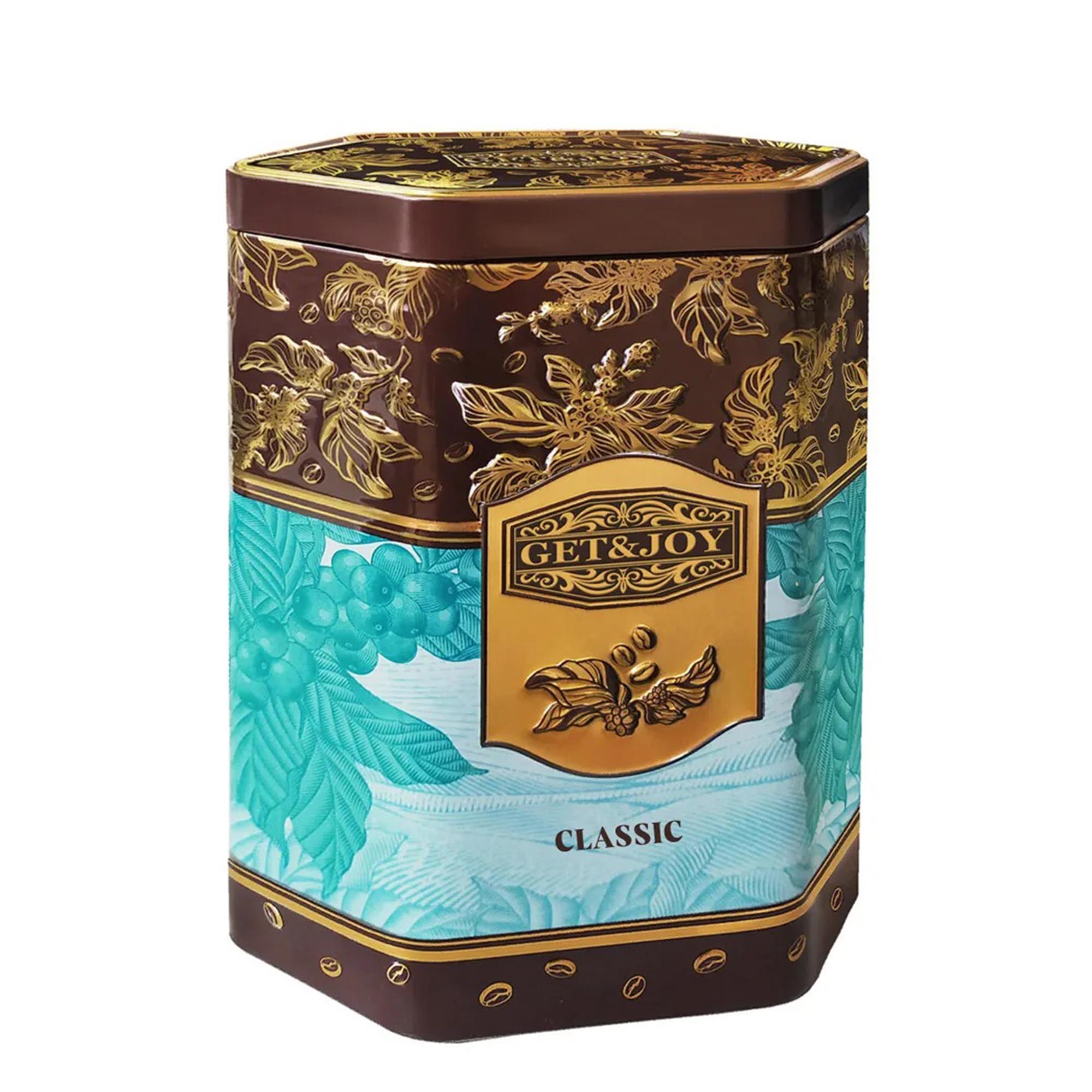 Кофе молотый Get&Joy Ароматное настроение 150г синяя жестяная банка кофе lebo gold молотый 200 гр