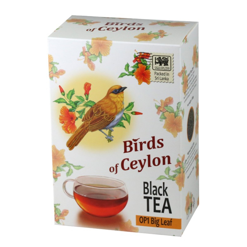 Чай чёрный Птицы Цейлона OP1, крупнолистовой, 200 г чай чёрный птицы цейлона pekoe жестяная банка 75 г