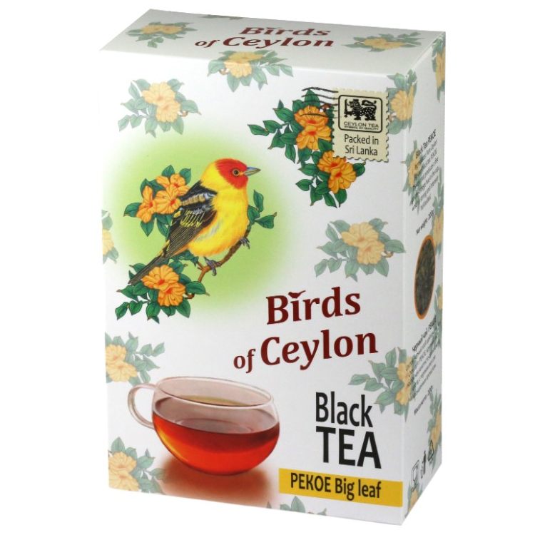 Чай чёрный Птицы Цейлона Pekoe, крупнолистовой, 200 г чай черный pekoe real райские птицы 100 г