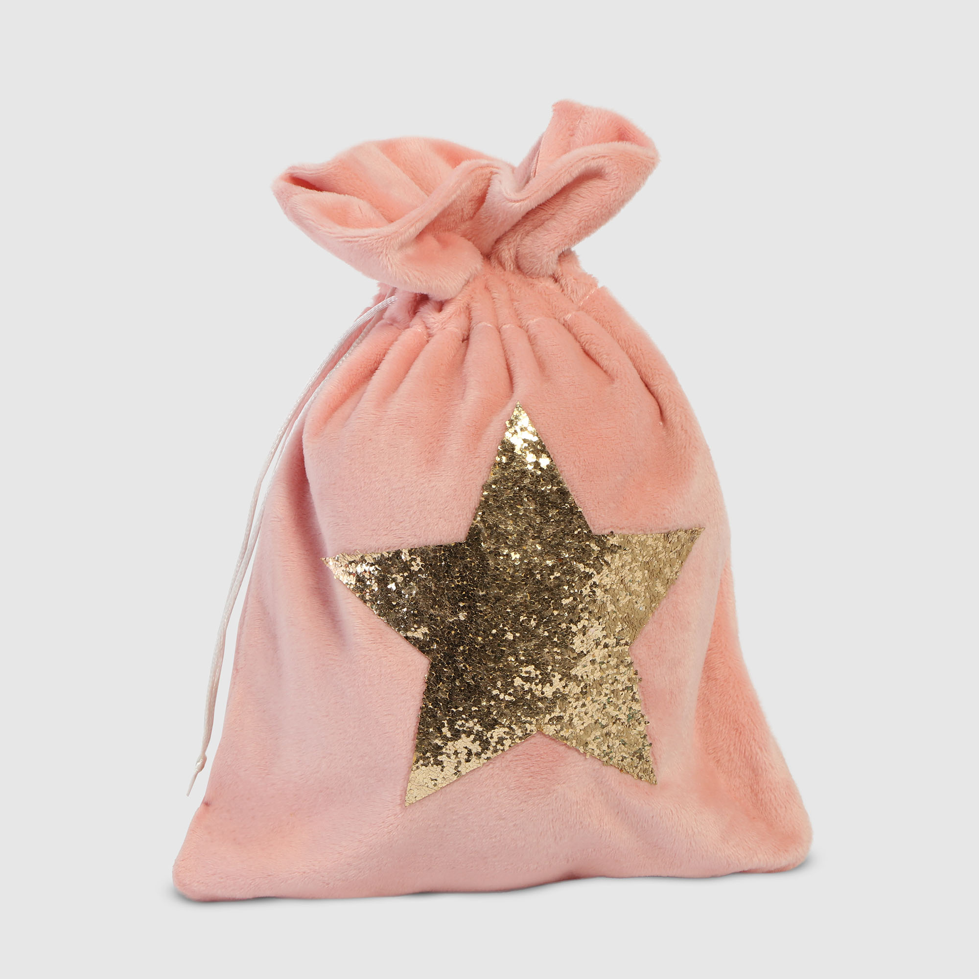 Мешок для подарков Due Esse Christmas 20x28 см розовый в ассортименте - фото 1