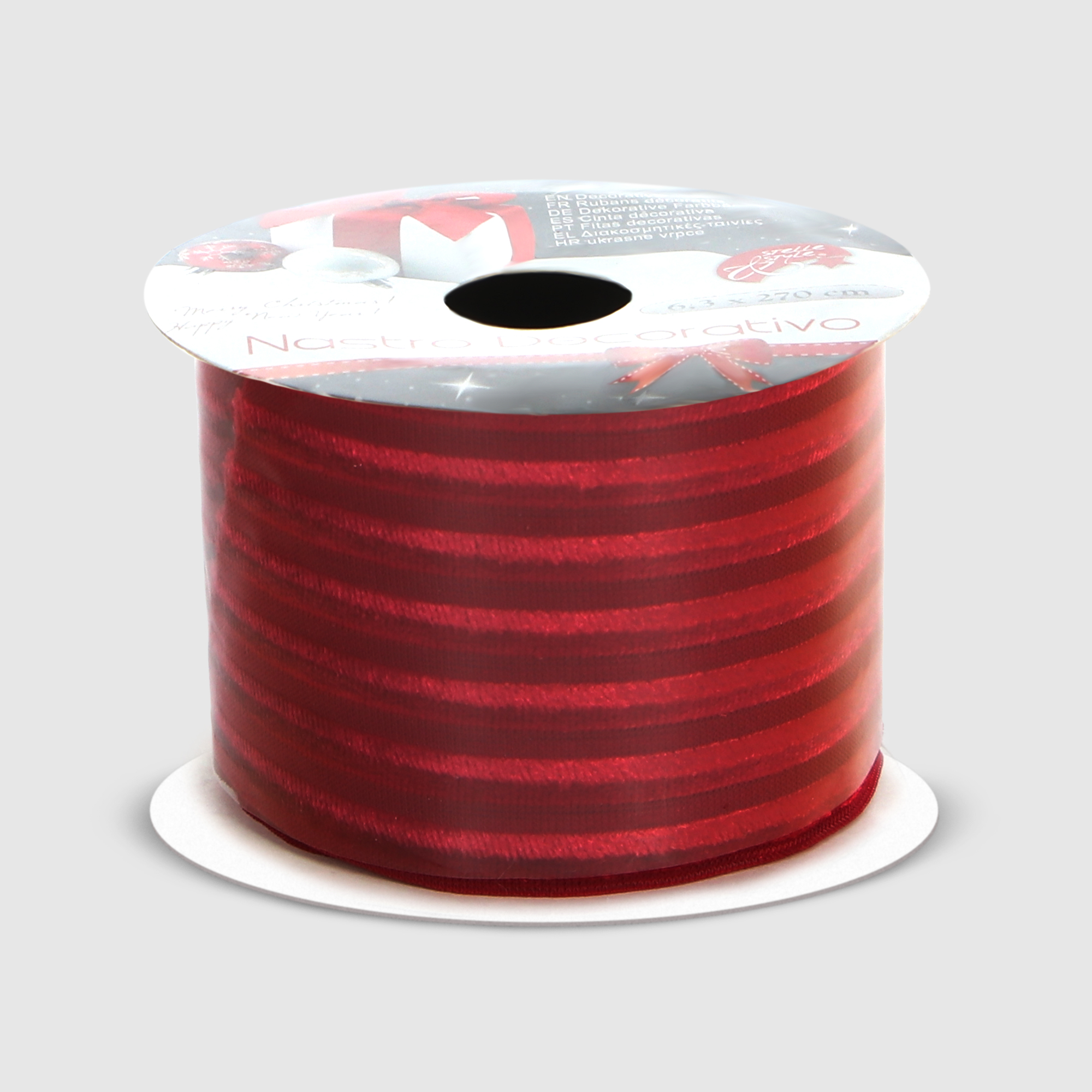 Лента подарочная Due Esse Christmas темно-красная 270 см шнур нейлоновый на бобине d 2мм l 100м темно красный