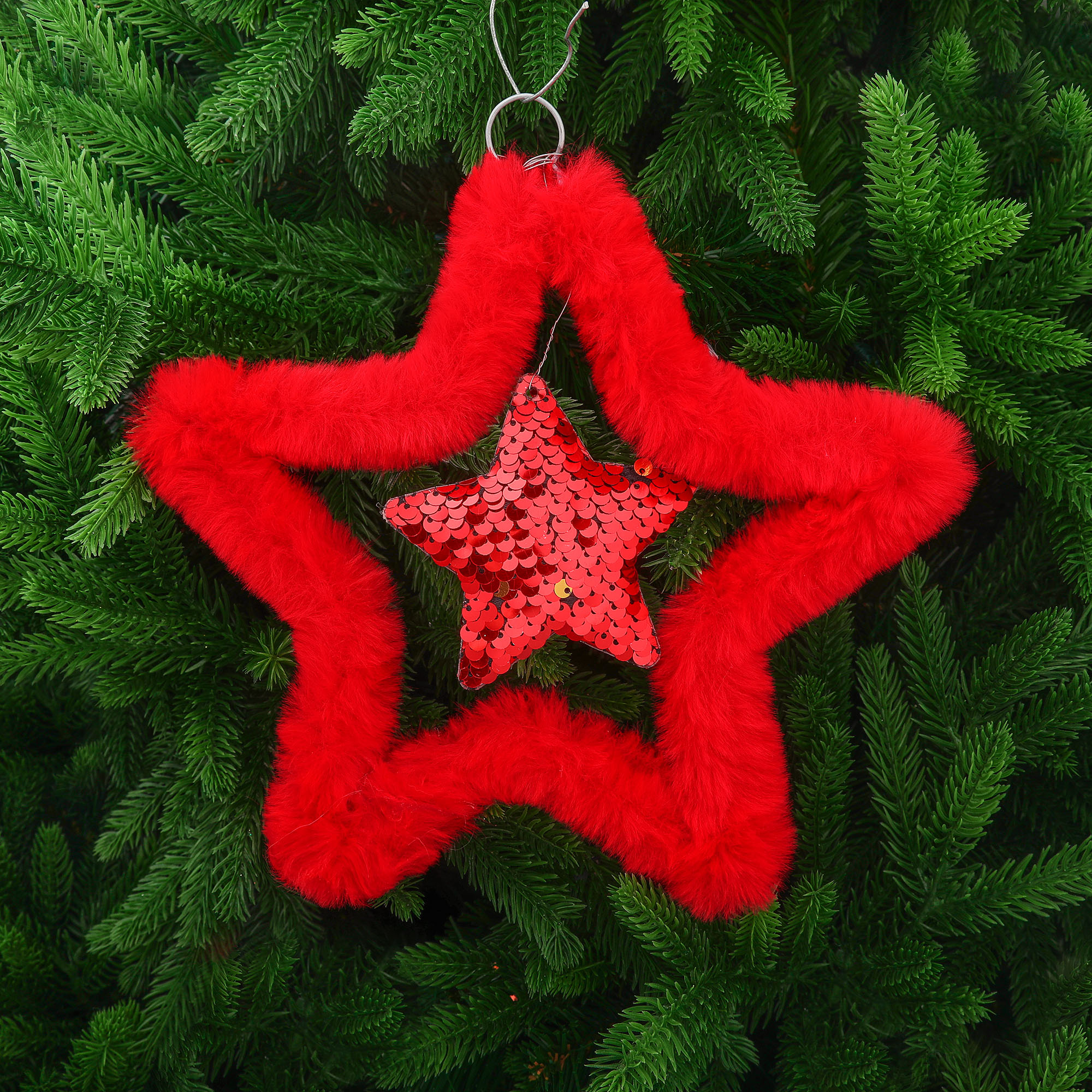 Украшение для елки Due Esse Christmas Звезда красная, цвет красный - фото 2