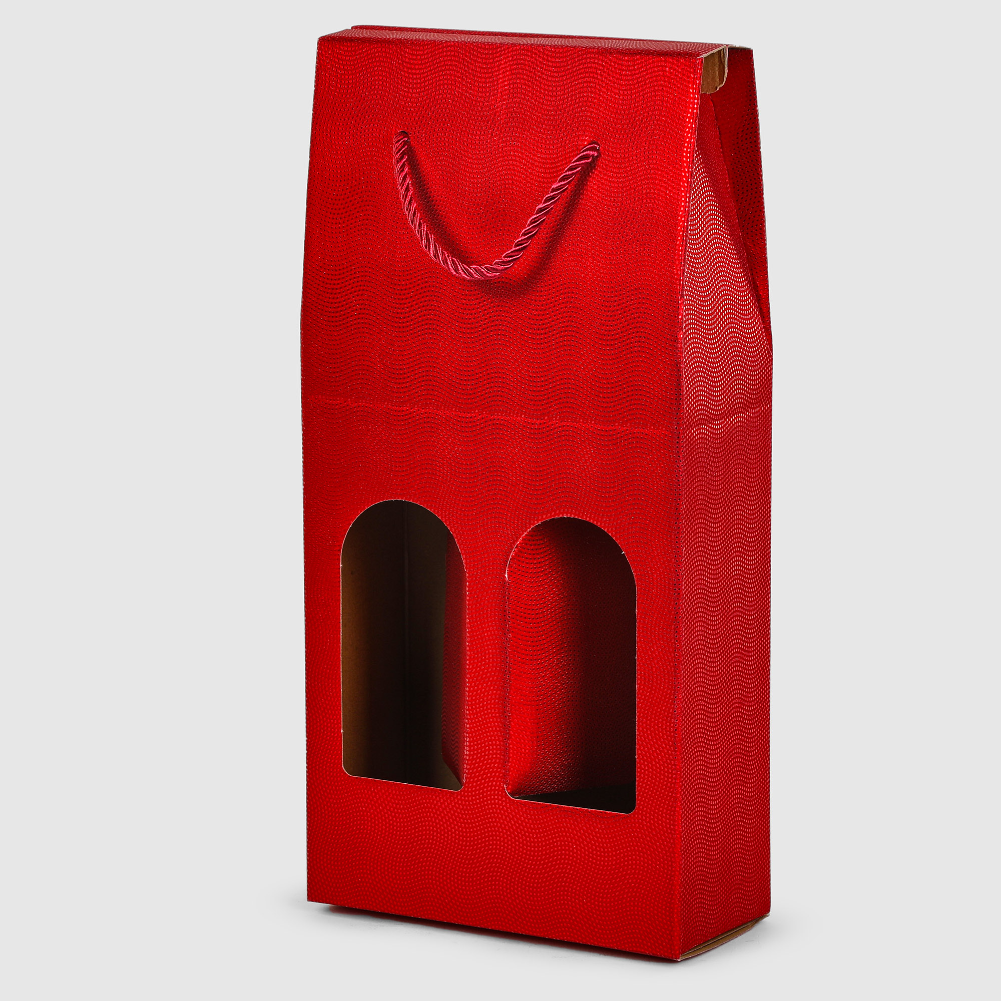 Коробка на две бутылки Due Esse Christmas красная, цвет красный - фото 1
