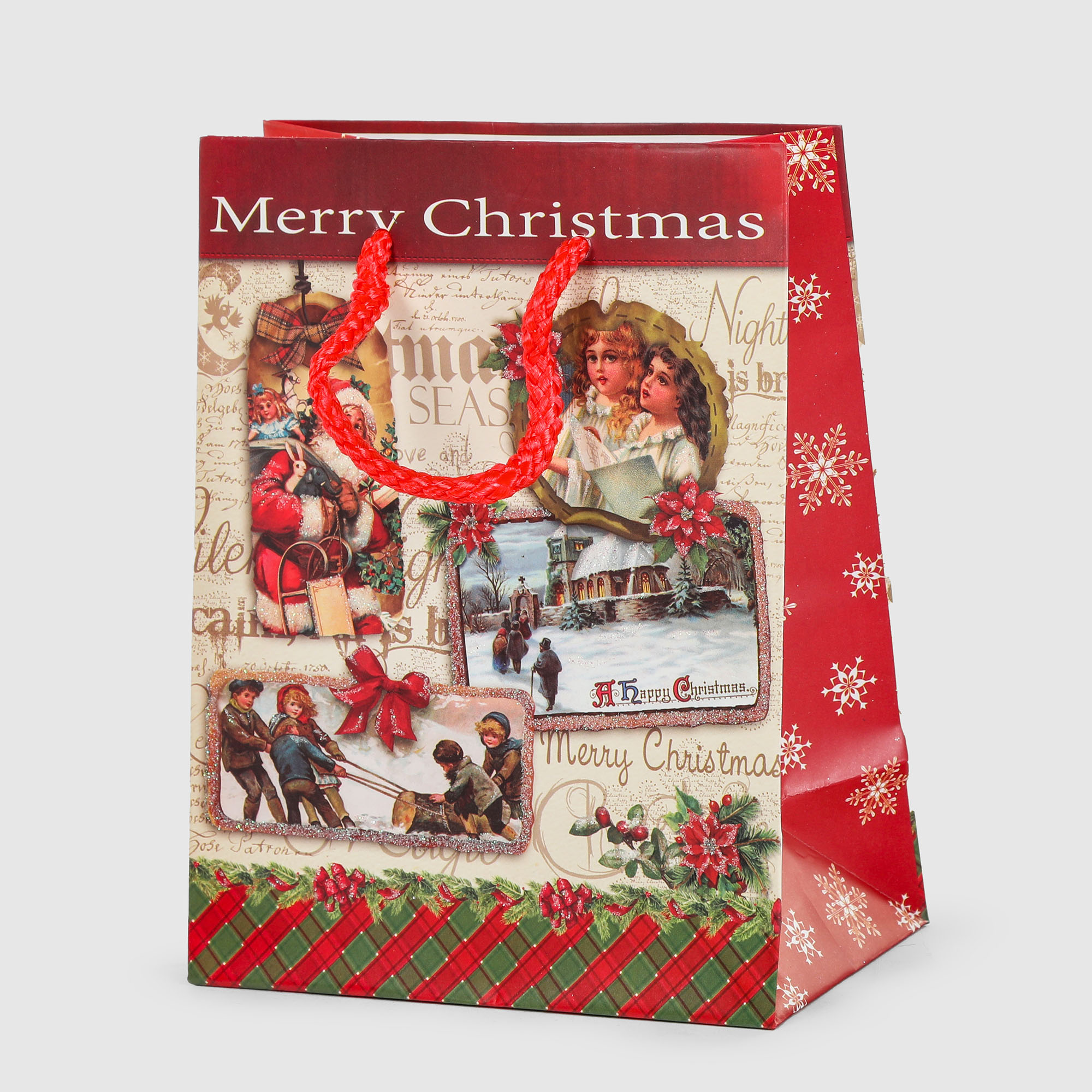 Пакет подарочный Due Esse Christmas vintage 25х10x33см в ассортименте пакет подарочный disney холодное сердце большой 40х30 см в ассортименте