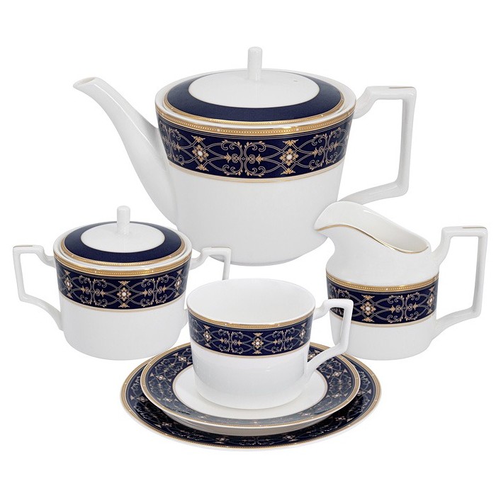 Сервиз чайный Anna Lafarg Emily Офелия кобальт 21 предмет 6 персон сервиз чайный royal crown тиара 6 персон 21 предмет