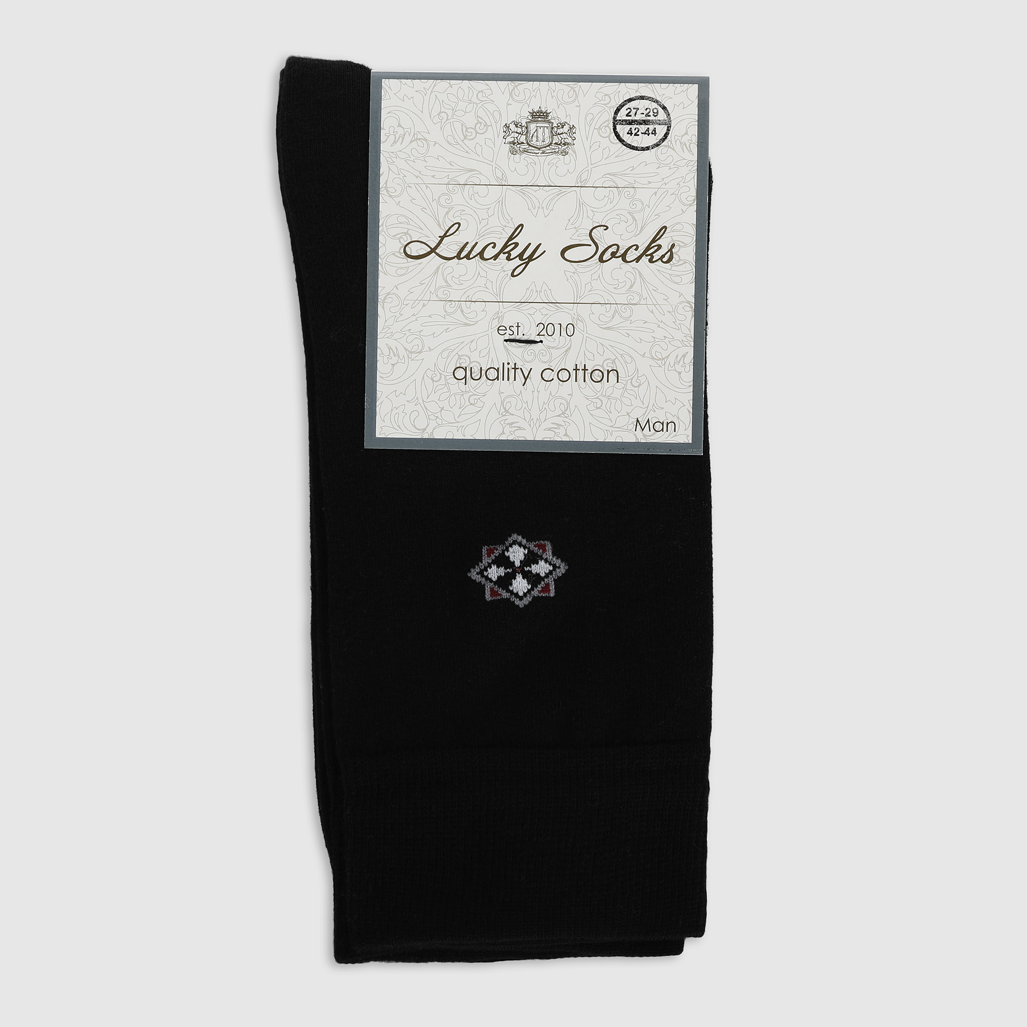 Носки мужские Lucky Socks 1 пара Р.27-29. Черные, цвет черный, размер 27-29