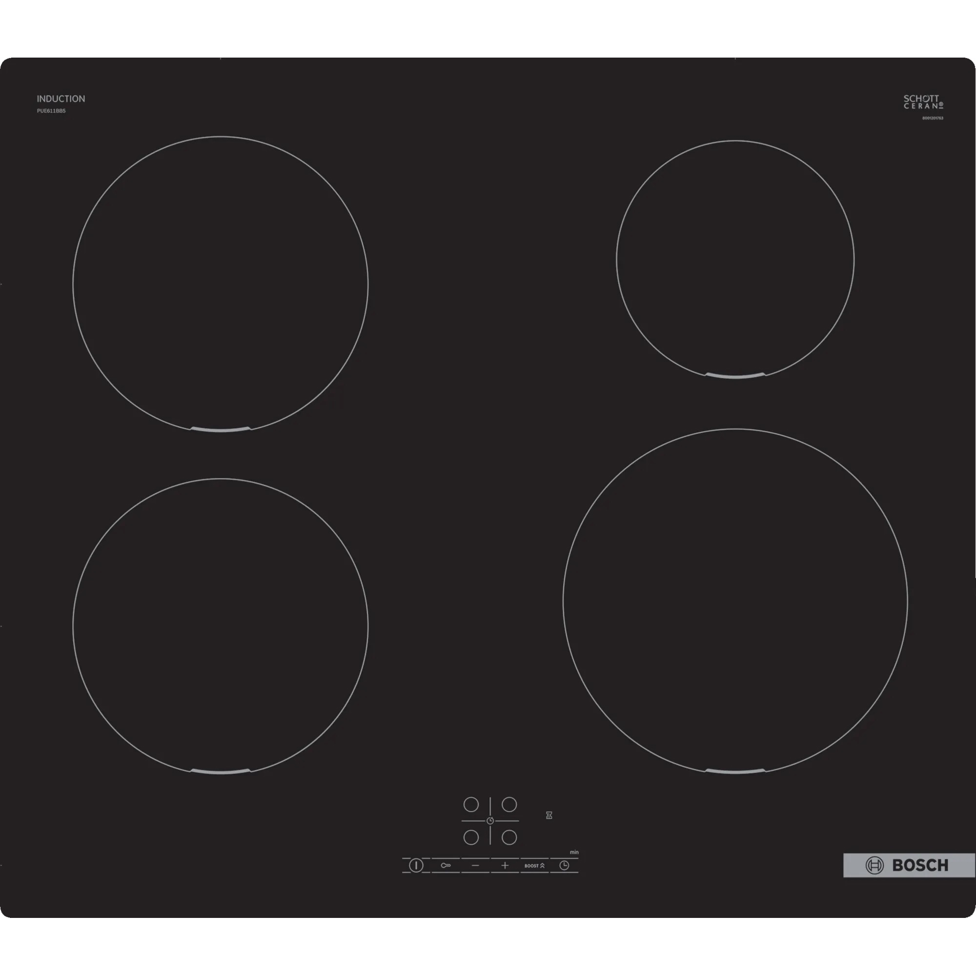 Варочная панель Bosch PUE611BB5E, цвет черный, размер нет - фото 1