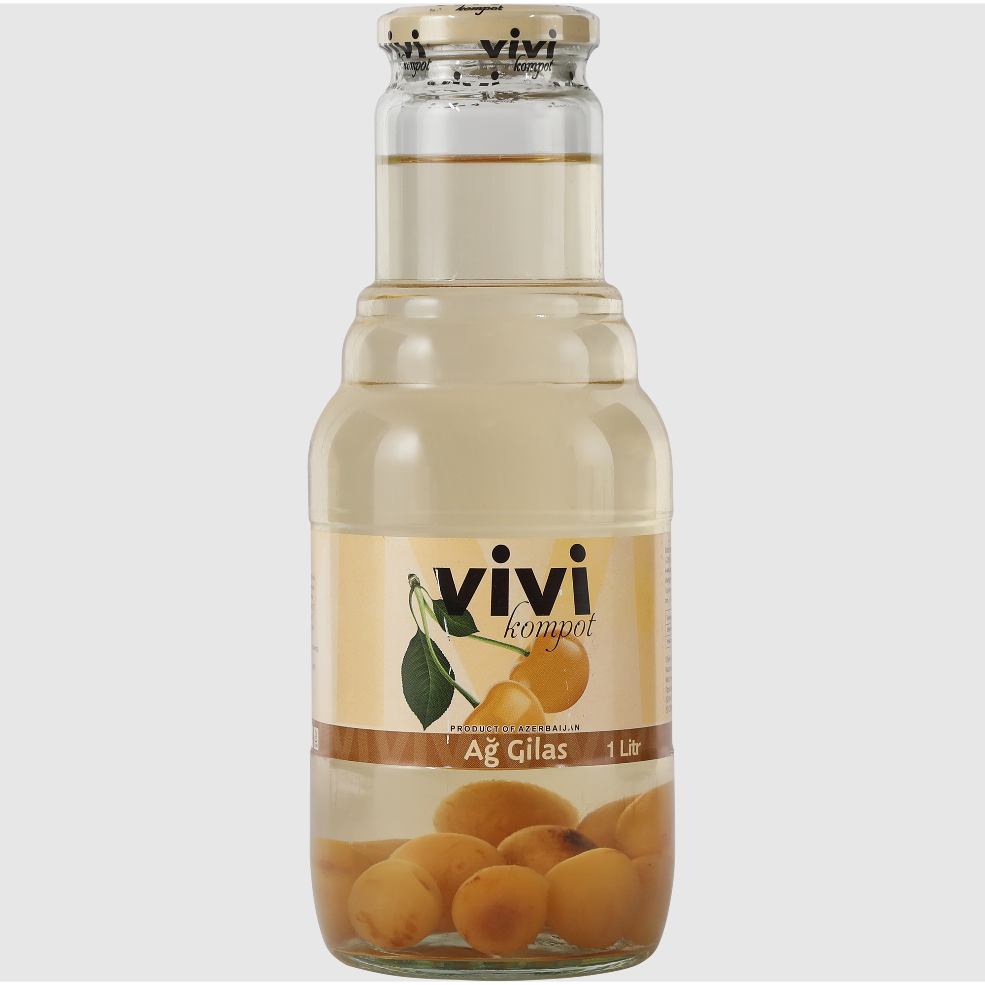 компот стерилизованный vivi из персиков 1 л Компот стерилизованный VIVI из белой черешни 1 л