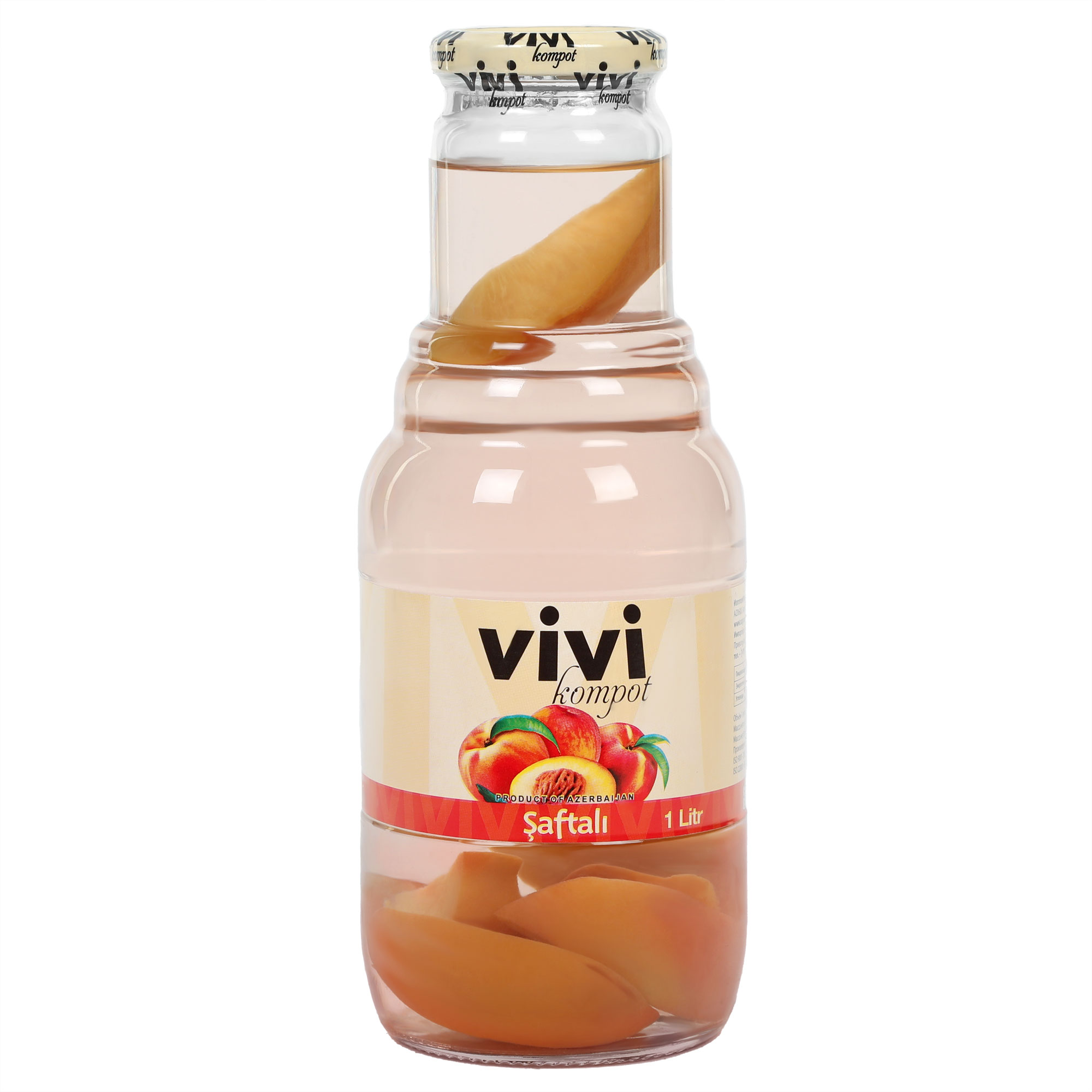 Компот стерилизованный VIVI из персиков 1 л компот bizim tarla из терна 1 л