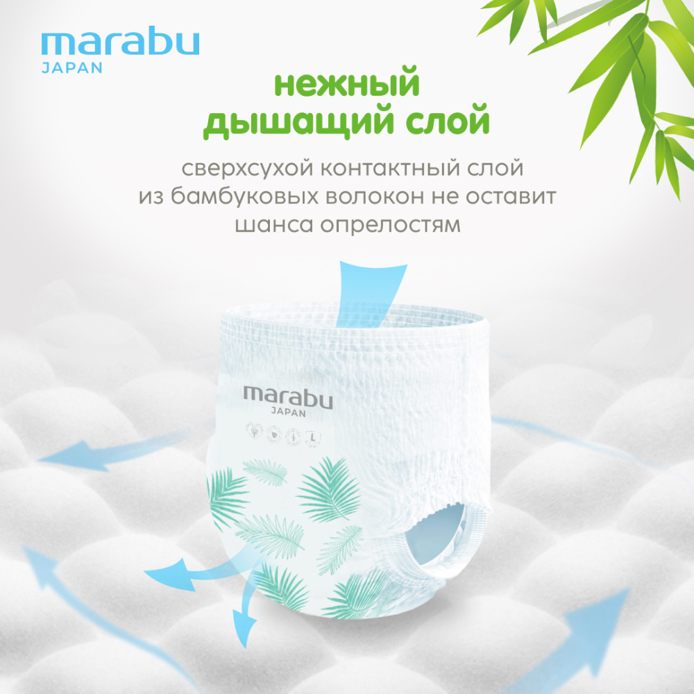 Трусики-подгузники Marabu Марабу Bamboo XL 12+ кг 36 шт Вид№9