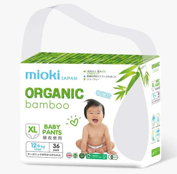 цена Трусики-подгузники Mioki Bamboo XL 12+ кг 36 шт