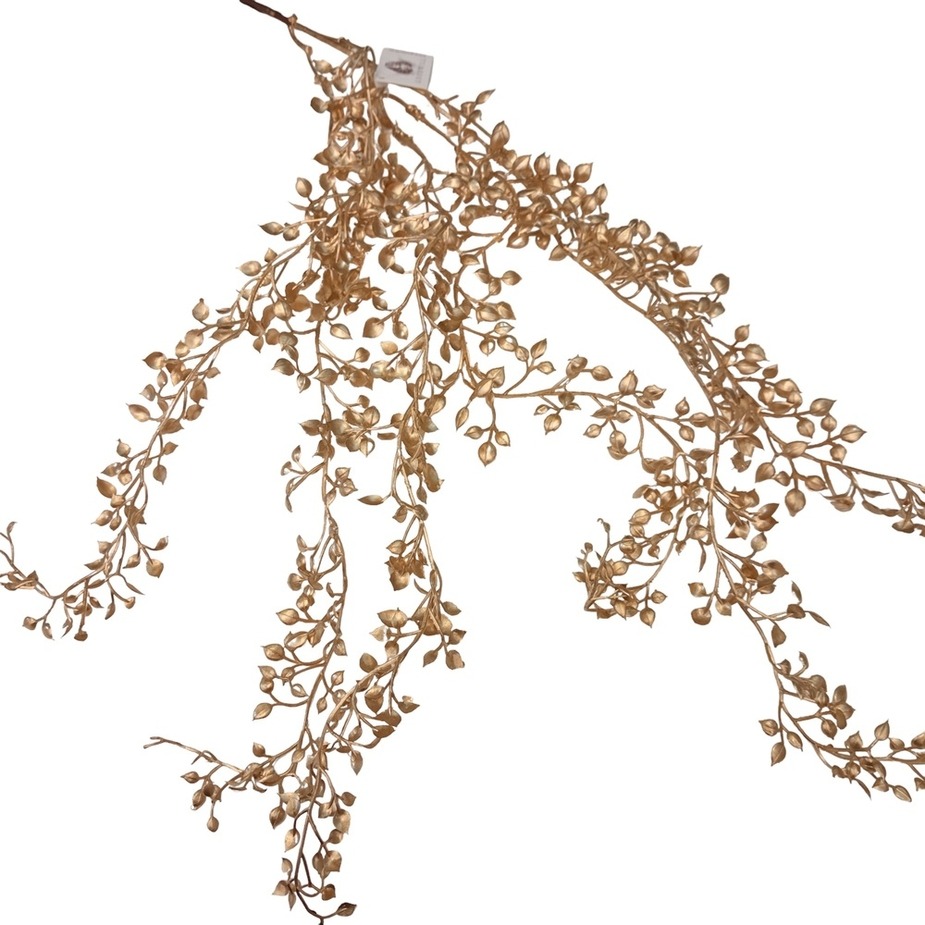 Ветвь декоративная Goodwill deco свисающие листья золото 80 см