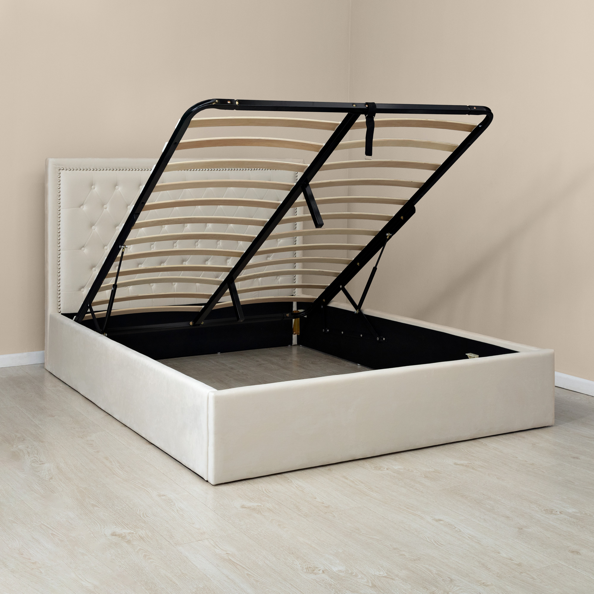 Кровать двуспальная AHF Александра с подъемным механизмом 160x200см бежевая, размер 160х200 - фото 8