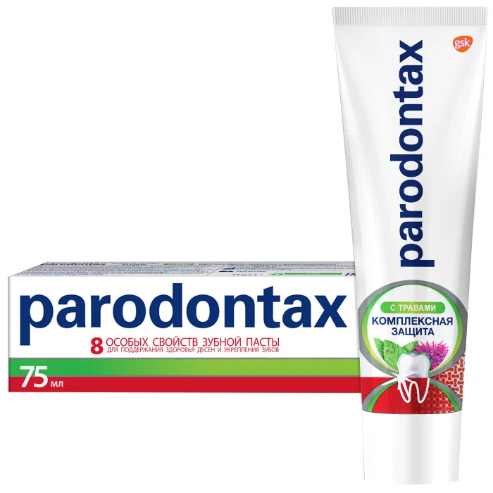 Зубная паста Parodontax Комплексная защита с травами 75 мл modum паста зубная silver dent комплексная защита 100