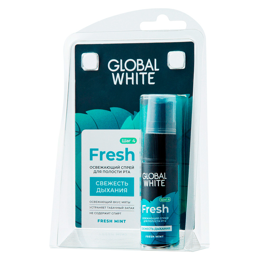 Ополаскиватель для полости рта Global White Fresh 300 мл скребок для очищения полости рта