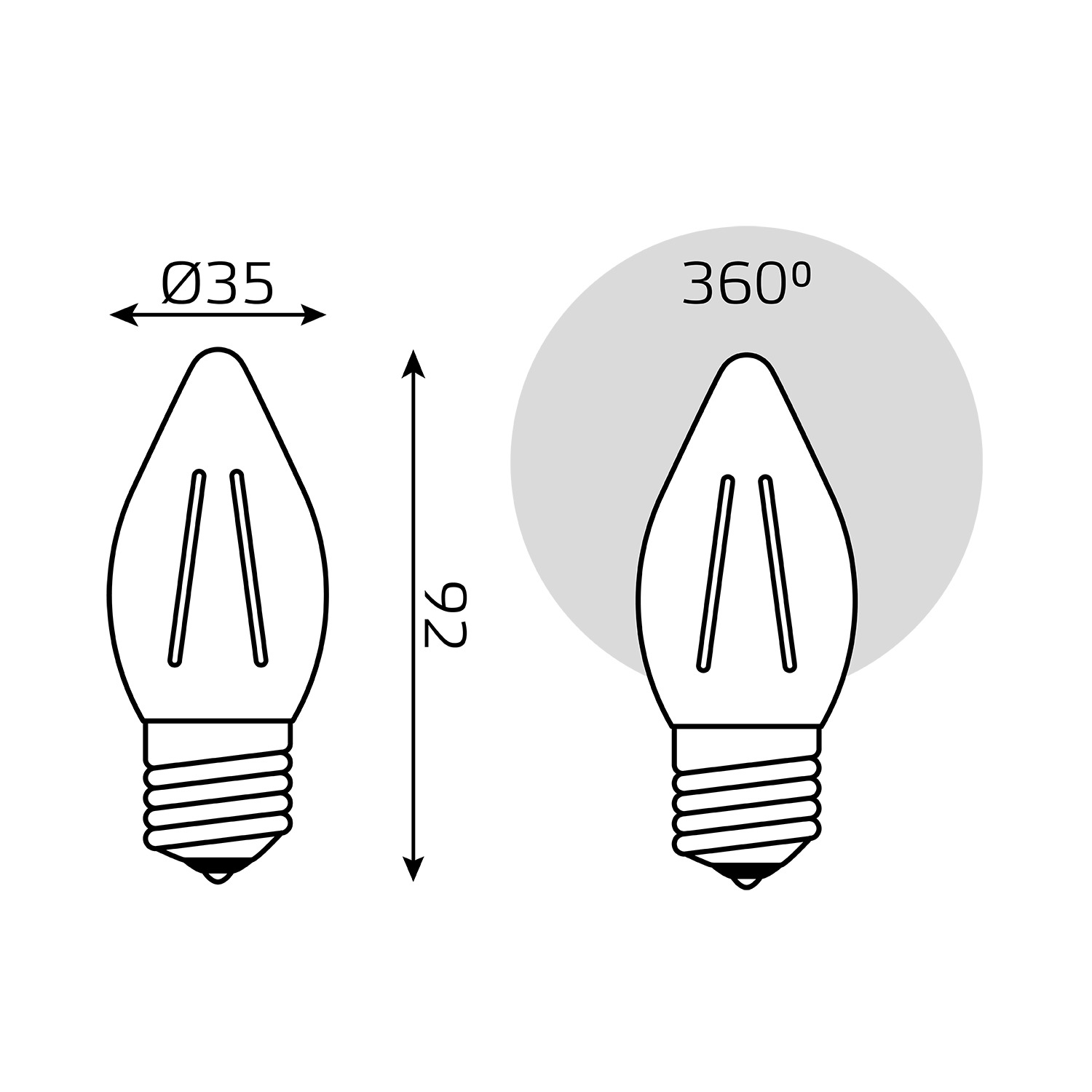 фото Лампа gauss filament свеча 7w 550lm 2700к е27 led 1/10/50