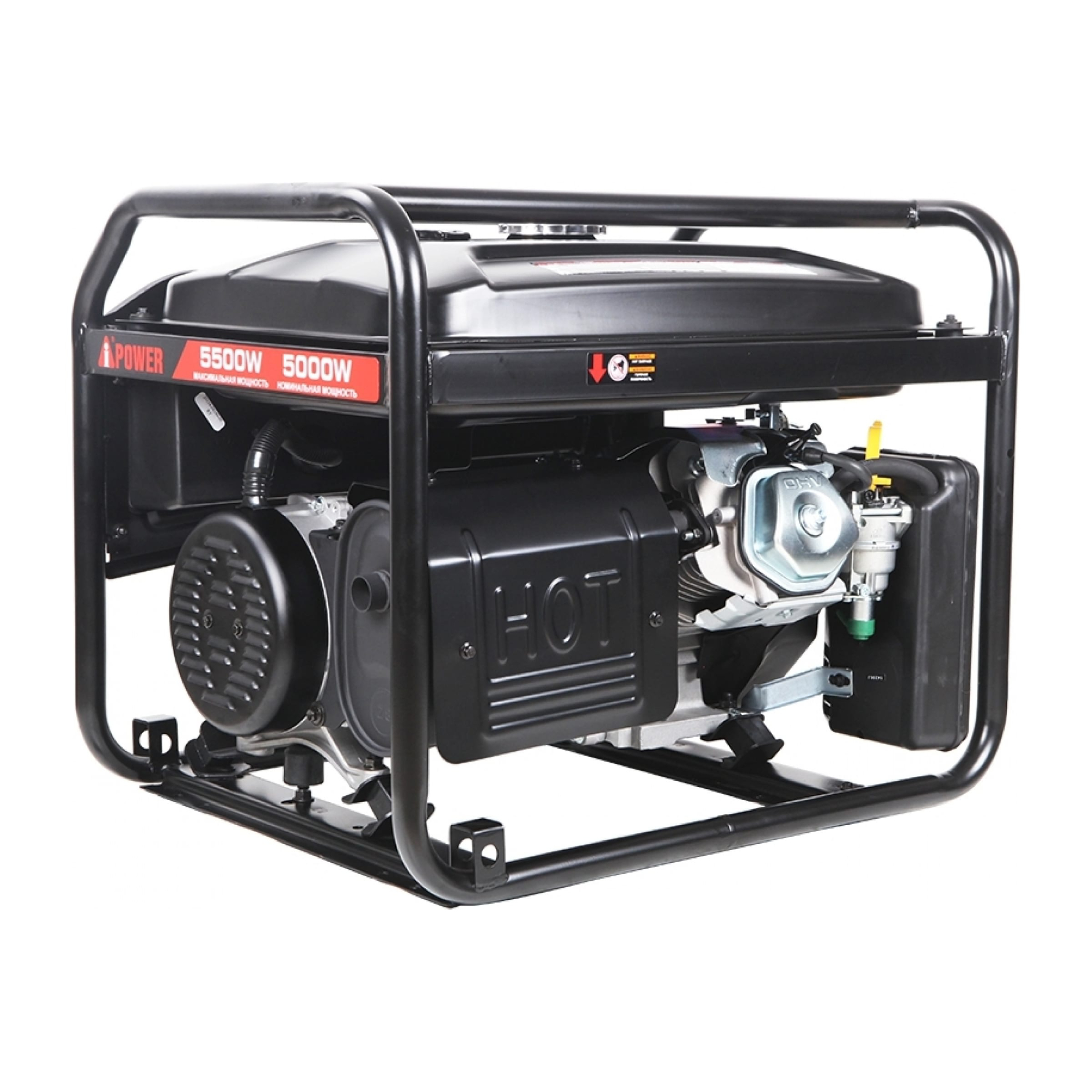 Бензиновый генератор Power Lite с ручным запуском 5,5 кВт (AP5500), цвет чёрный Е500 - фото 7