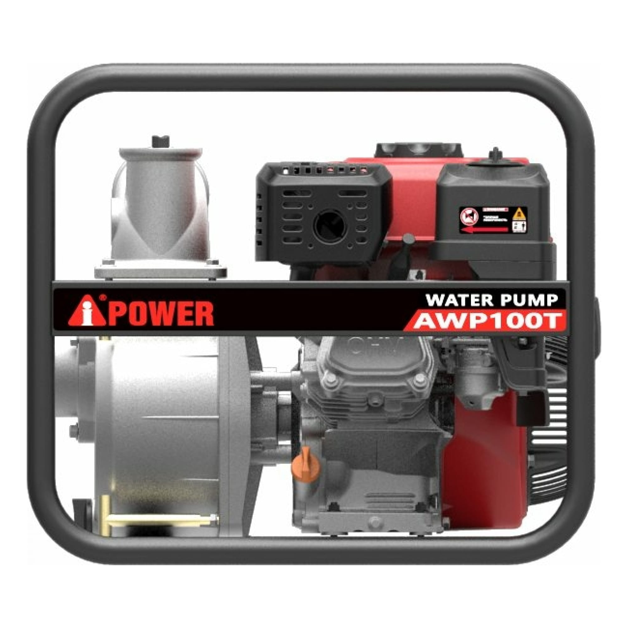 Бензиновая мотопомпа Power для грязной воды AWP 100T, цвет серый - фото 5