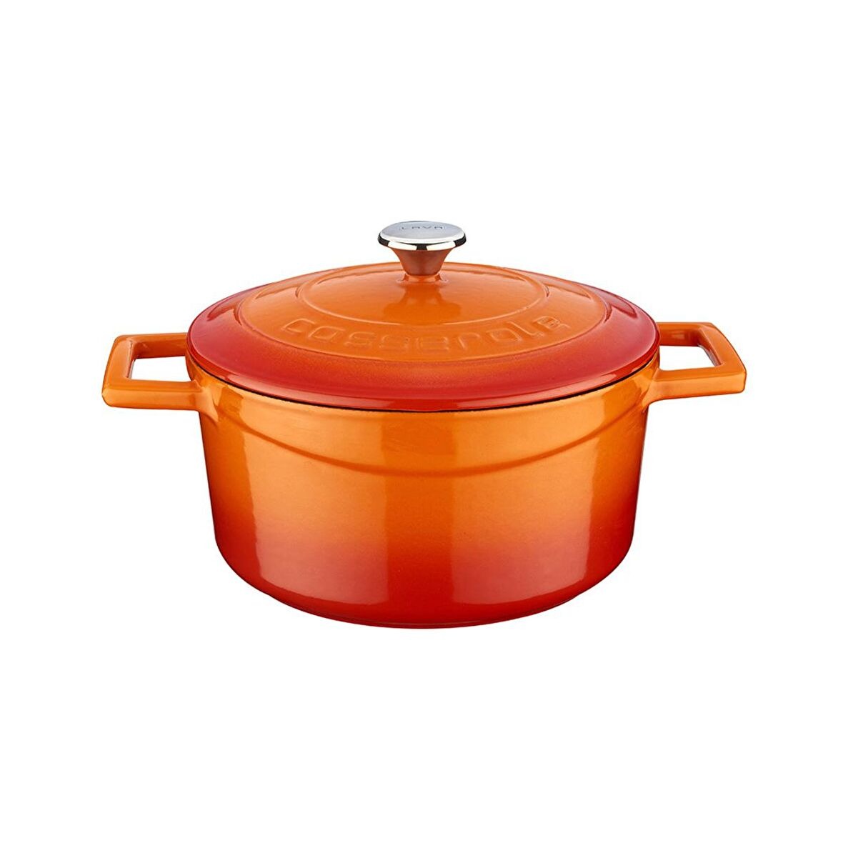 Кастрюля Lava круглая 22 см 3 л чугун оранжевая