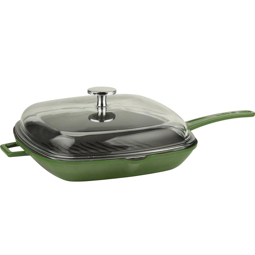 Сковорода-гриль Lava 3,32 л чугун зеленая сковорода гриль доляна кованая 28×5 см индукция