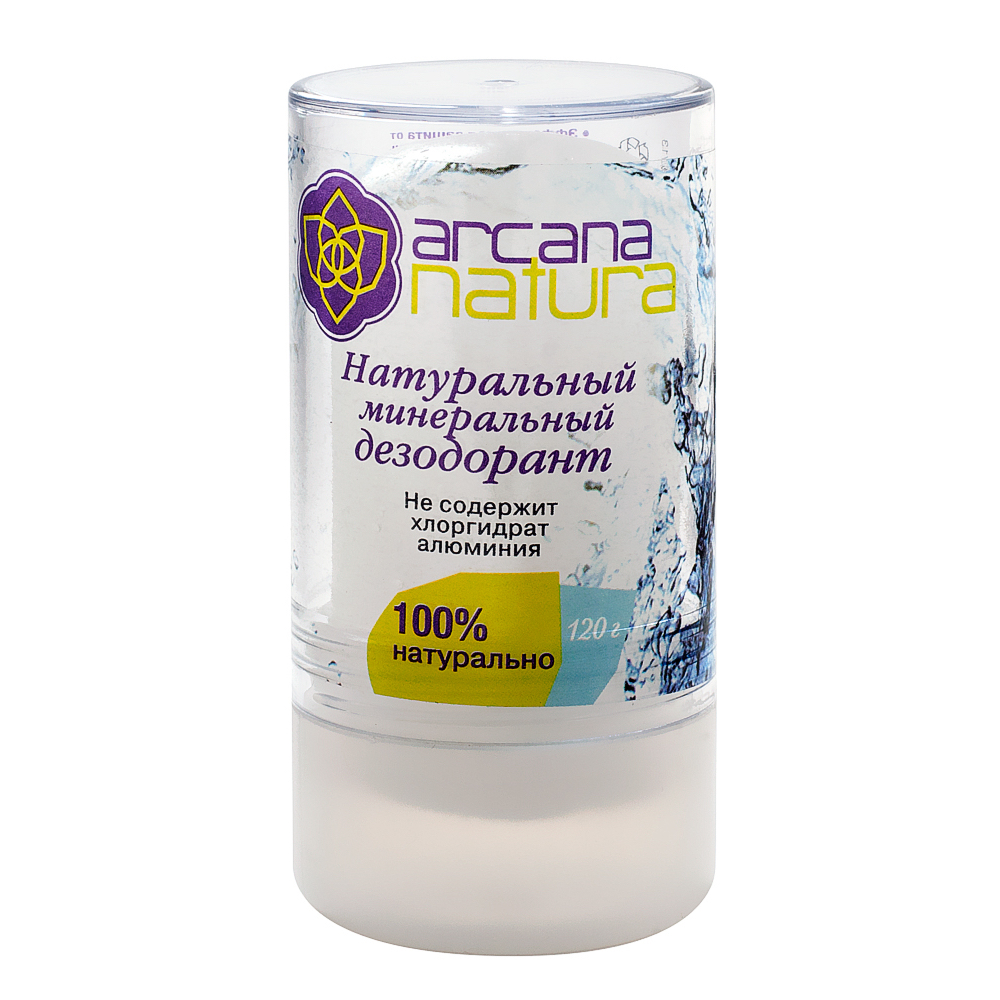 Натуральный минеральный дезодорант Aasha Herbals Arcana Natura, 120 г минеральный био дезодорант для тела гранат 100 мл