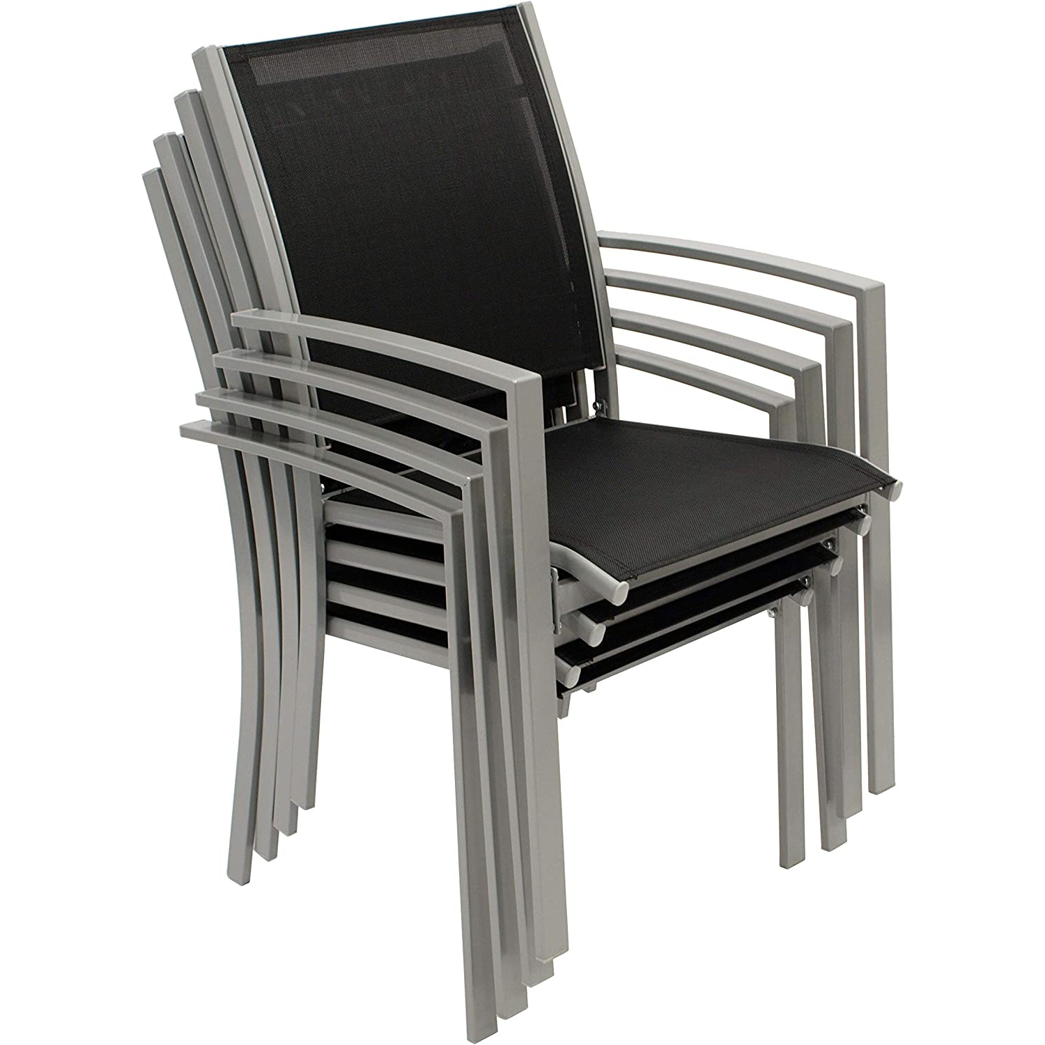 Комплект садовой мебели Degamo Pino серебряный с чёрным из 5 предметов, цвет чёрный, размер 120х70х72 - фото 3