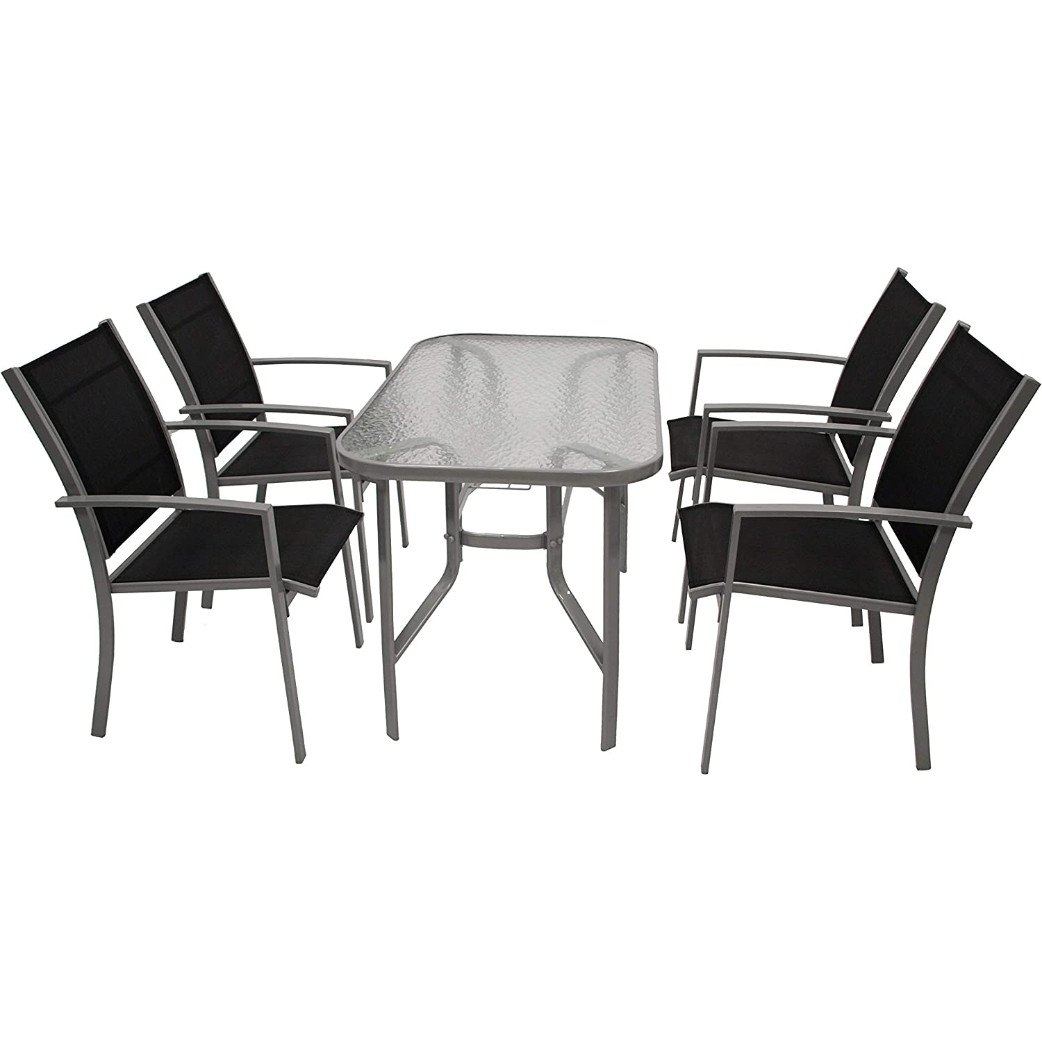 Комплект садовой мебели Degamo Pino серебряный с чёрным из 5 предметов, цвет чёрный, размер 120х70х72 - фото 9