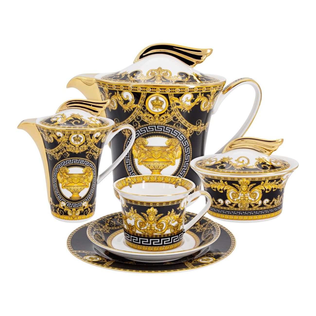 Сервиз чайный Royal Crown Монплезир 21 предмет 6 персон сахарница и молочник 150мл tudor royal sutton