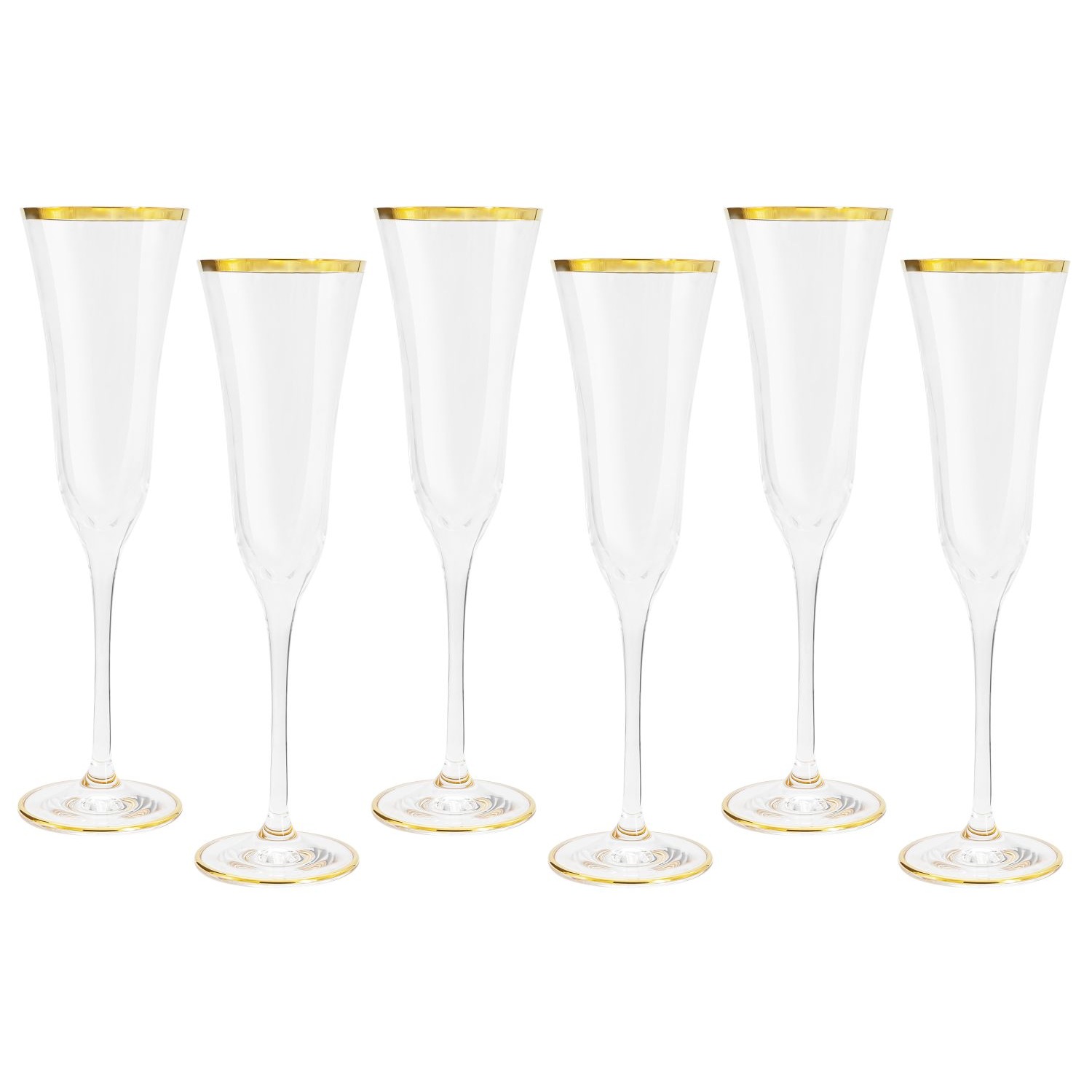 Набор бокалов для шампанского Same Сабина золото 6 шт