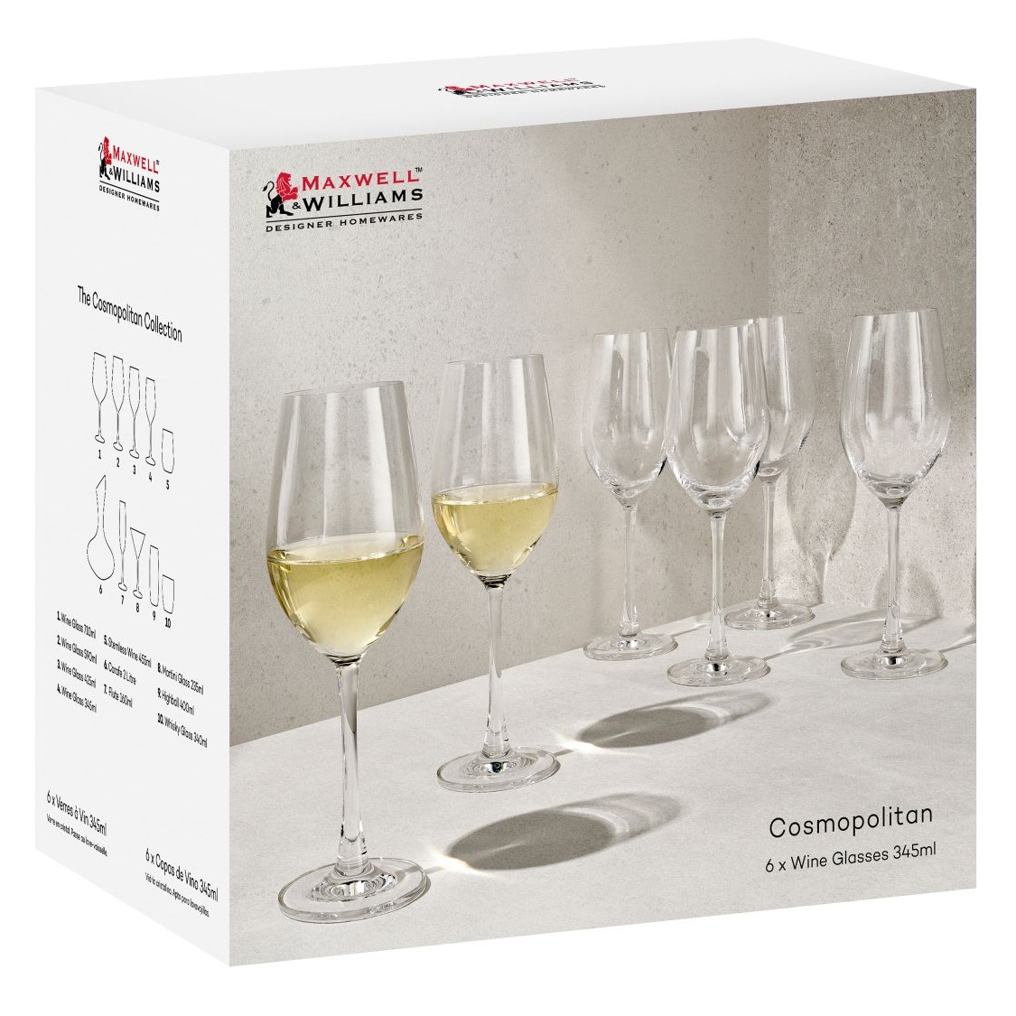 Набор бокалов Maxwell & Williams Cosmopolitan для вина 0,345 л, цвет прозрачный - фото 4