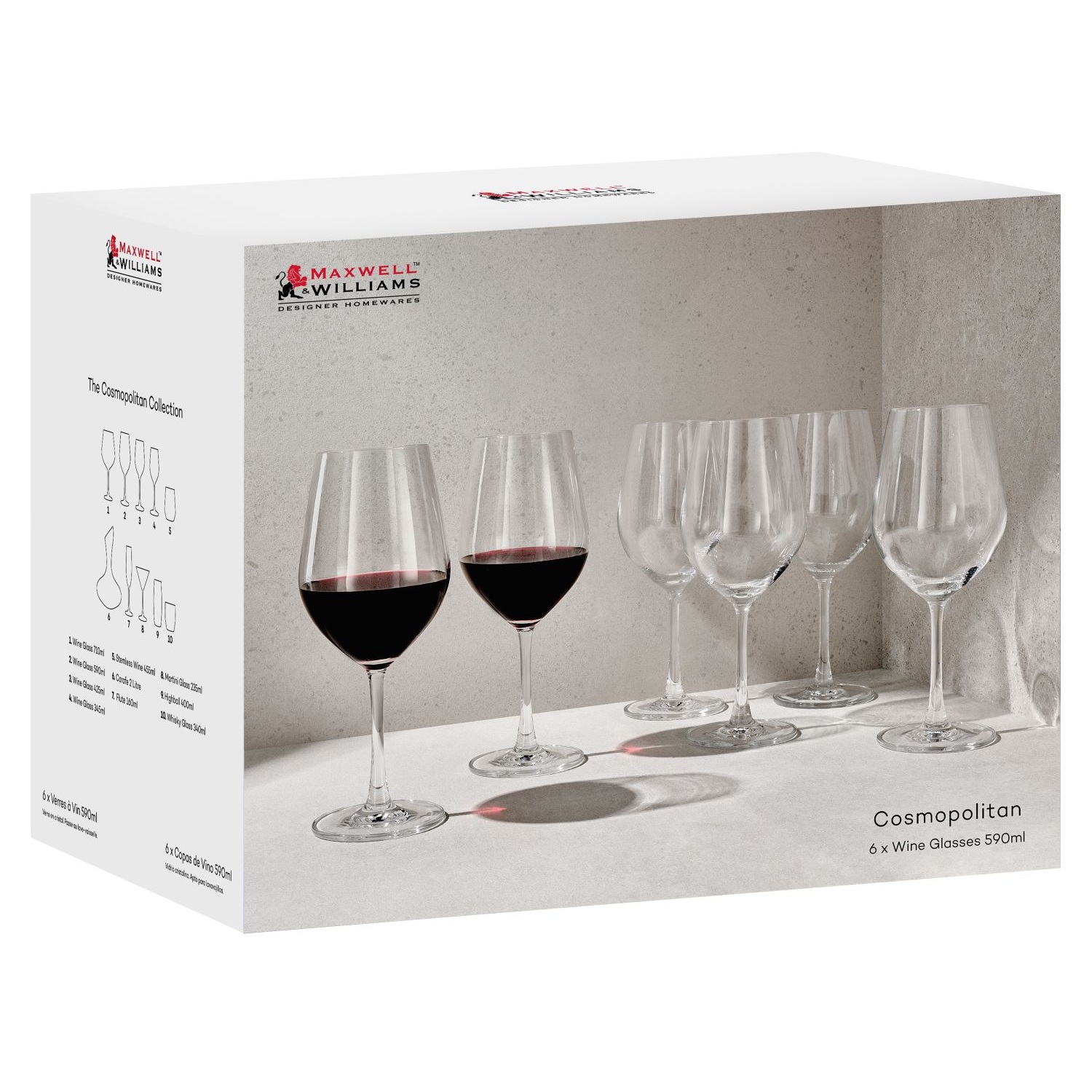 Набор бокалов Maxwell & Williams Cosmopolitan для вина 0,59 л, цвет прозрачный - фото 3