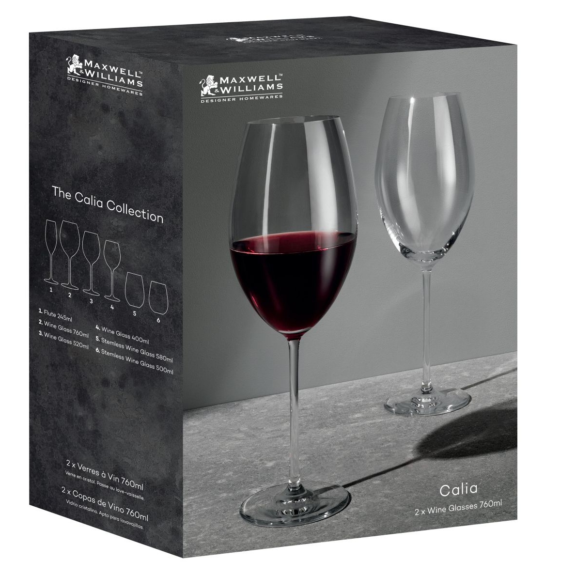 Набор бокалов Maxwell & Williams Calia для вина 0,7 л 2 шт, цвет прозрачный - фото 3
