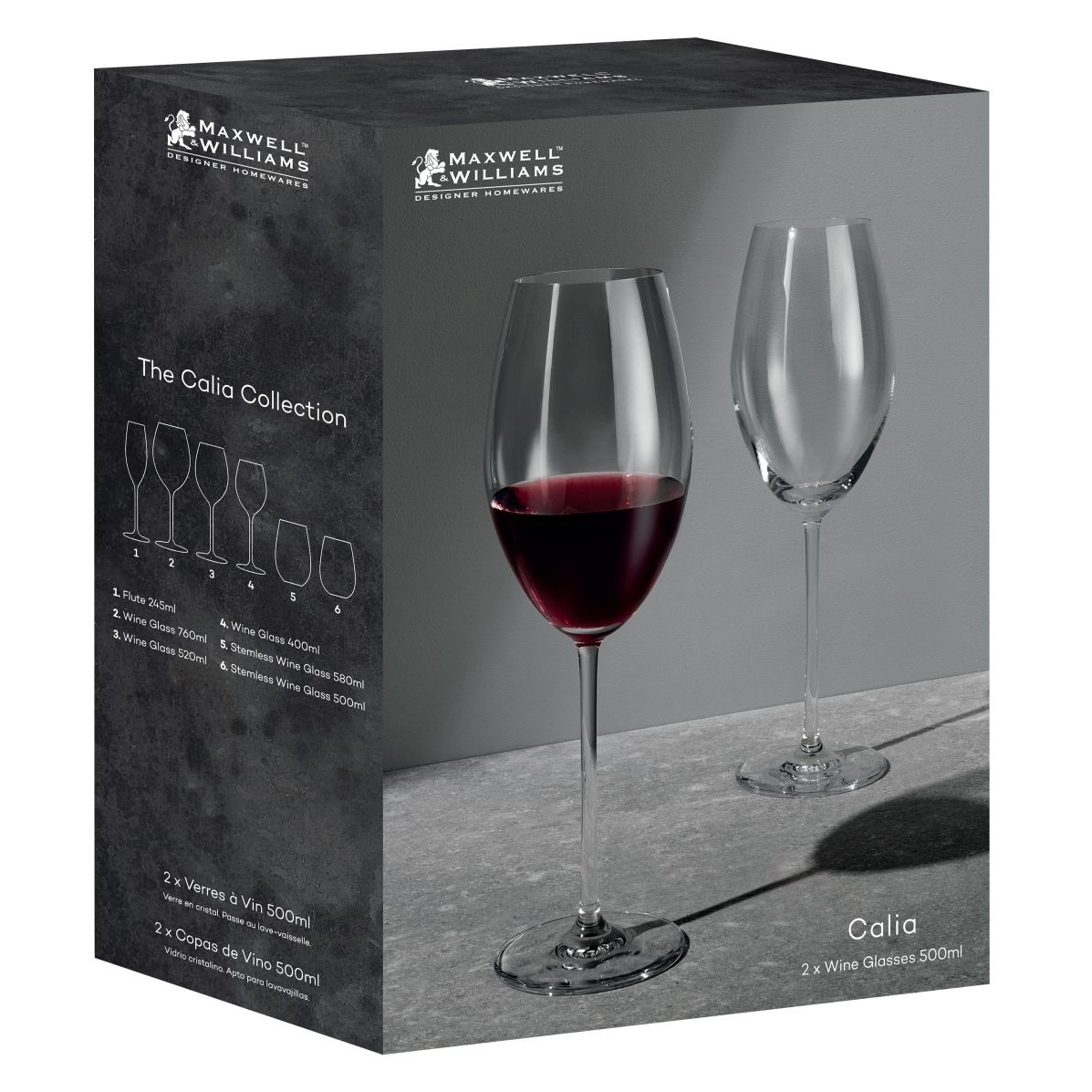 Набор бокалов Maxwell & Williams Calia для вина 0,5 л 2 шт, цвет прозрачный - фото 3