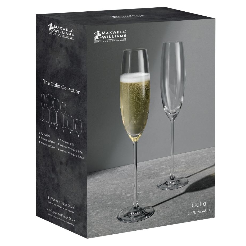 Набор бокалов Maxwell & Williams Calia для шампанского 0,245 л 2 шт, цвет прозрачный - фото 3