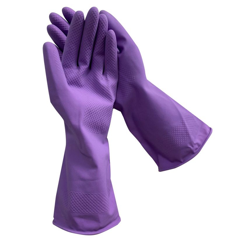 Перчатки хозяйственные Meine Liebe Чистенот латексные, размер M, цвет фиолетовый - фото 2