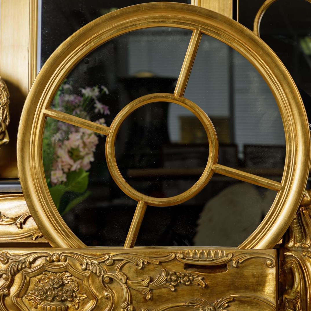 Зеркало Glasar круглое золотистое 70x4x70 см - фото 3