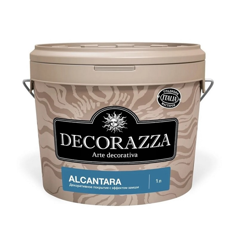 Краска декоративная Decorazza Alcantara 1 л 0,7 кг краска декоративная decorazza aretino 1 5 л