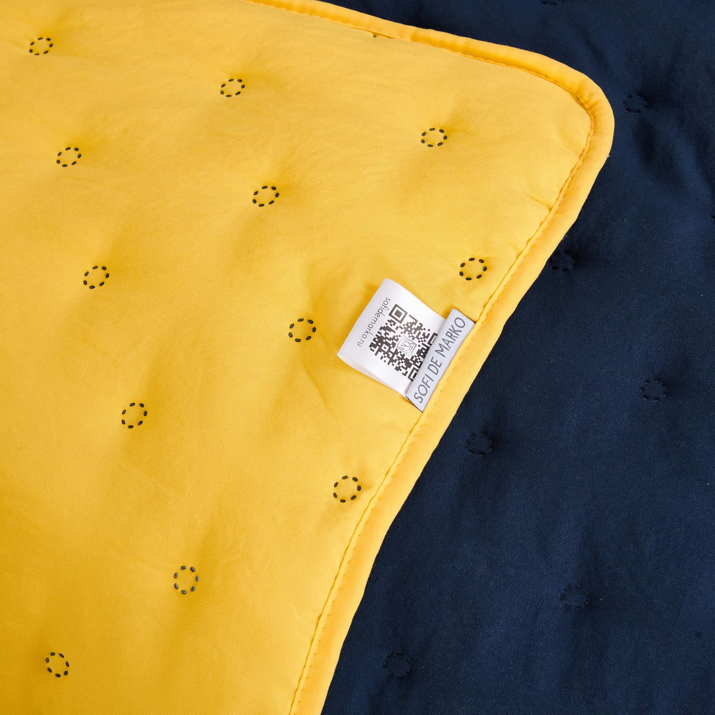 Покрывало с наволочкой Sofi De Marko Броуди №2 жёлтое с синим 230х250 см, цвет жёлтый - фото 3