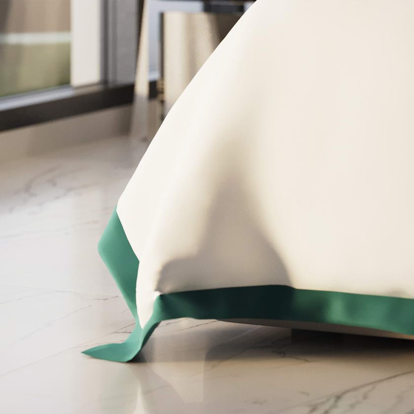 Комплект постельного белья Sofi De Marko Флер №1 белый с зелёным Полуторный, цвет зелёный, размер Полуторный - фото 4