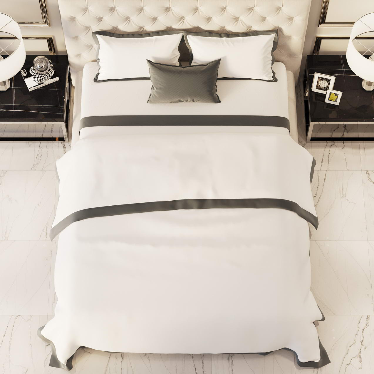 Комплект постельного белья Sofi De Marko Флер №4 белый с чёрным Полуторный, цвет чёрный, размер Полуторный - фото 3