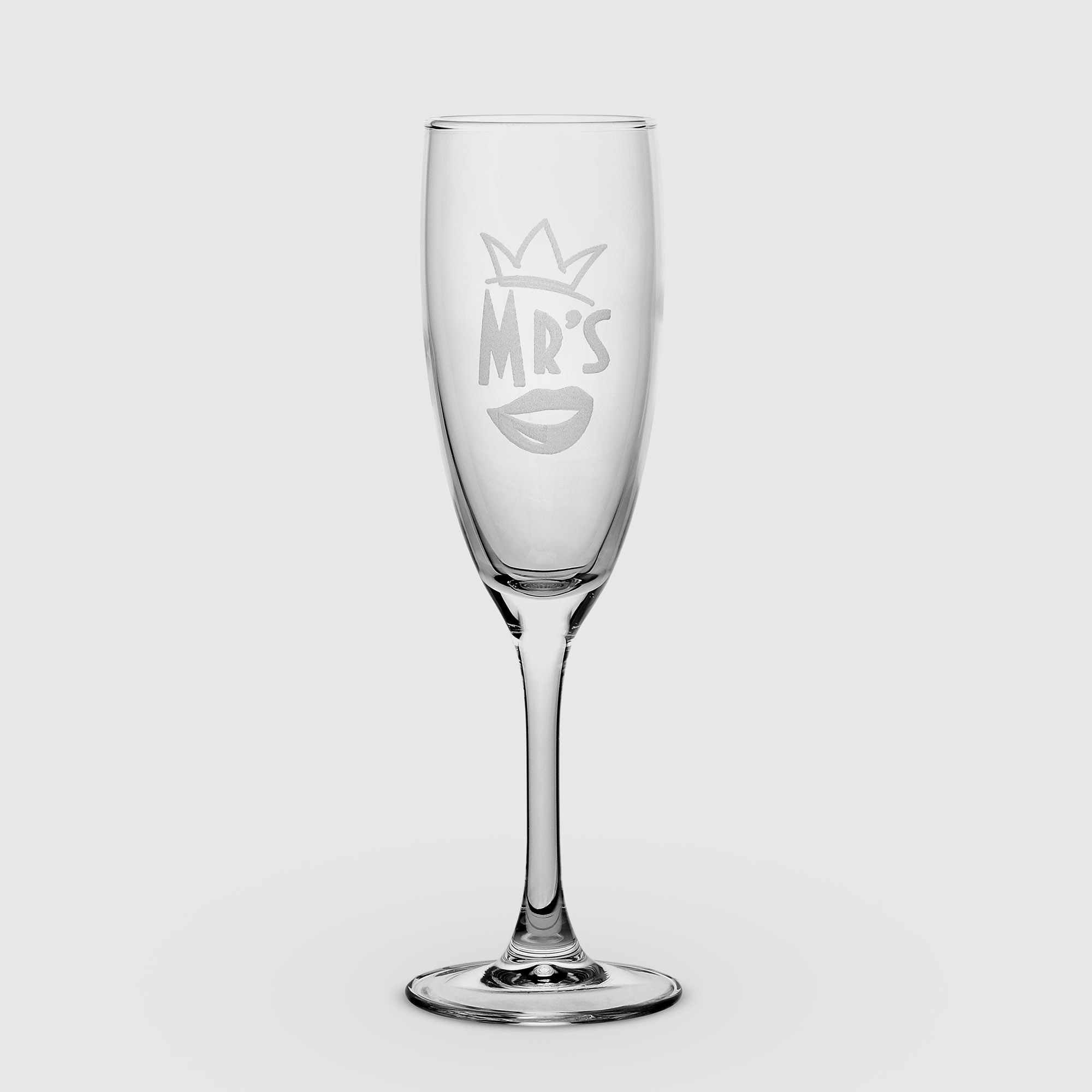 Набор бокалов для шампанского Комфилюкс Эдем Mr&Mrs 170 мл 2 шт, цвет прозрачный - фото 2