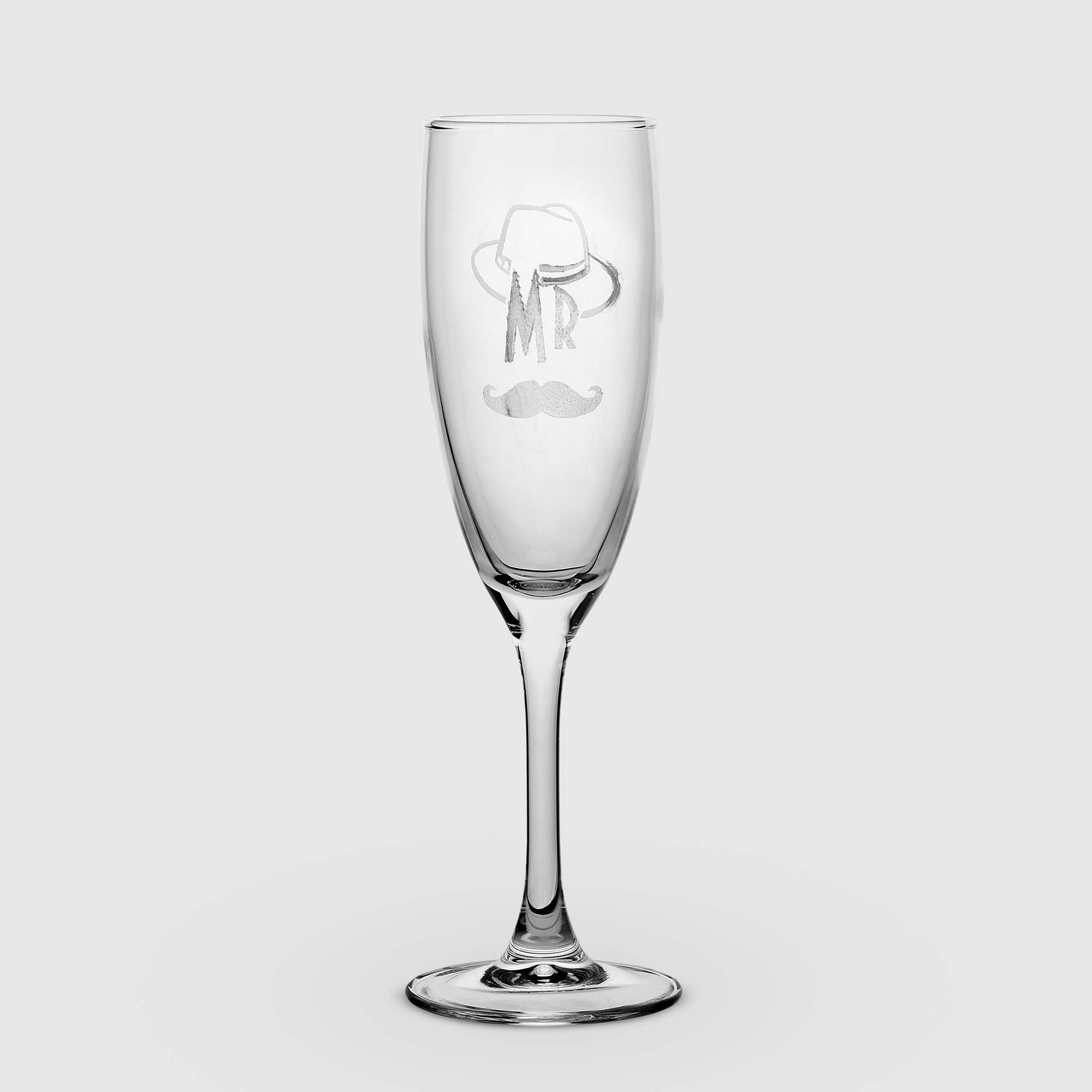 Набор бокалов для шампанского Комфилюкс Эдем Mr&Mrs 170 мл 2 шт, цвет прозрачный - фото 3