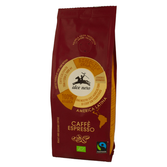Кофе молотый Alce Nero ESPRESSO ORGANIC 100% Арабика 250 г кофе brai gran 100% арабика свежеобжаренный молотый в фильтр пакете 8 шт по 8 гр