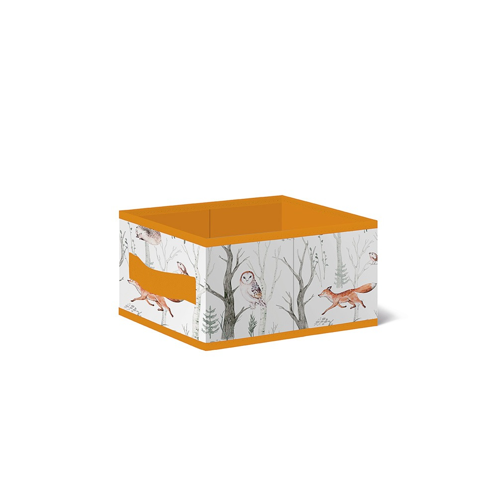 короб стеллажный для хранения с крышкой Короб стеллажный Лакарт Дизайн без крышки TB-2 Forest Friends 35х25х16см