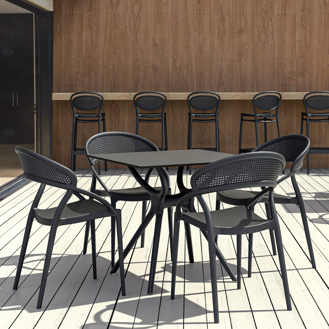 Стол квадратный Siesta Contract Air Table чёрный 80х80х74 см - фото 3