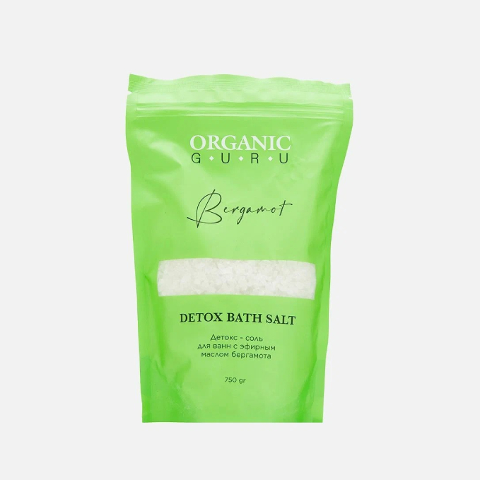 Соль для ванн Organic Guru Детокс с маслом бергамота 750 г belita spa пена для ванн 520мл 15