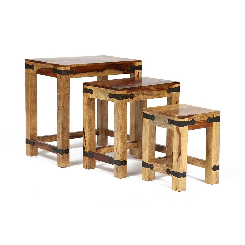 фото Набор столиков tc bombay бежевый с коричневым из 3 предметов (10045)