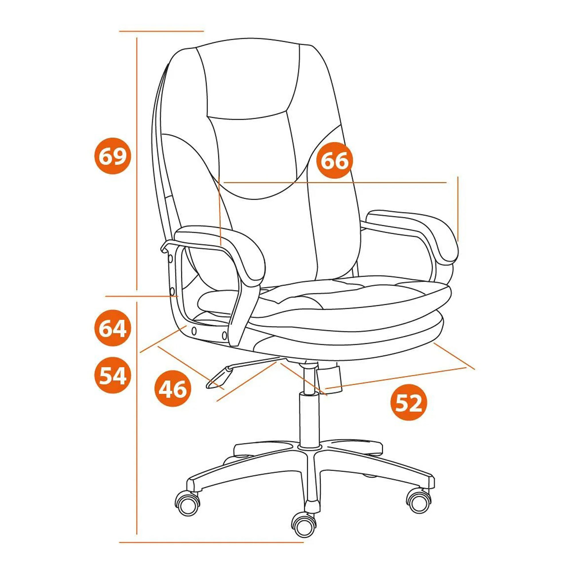 Компьютерное кресло TC Comfort коричневое 66х46х133 см (19381) Вид№18