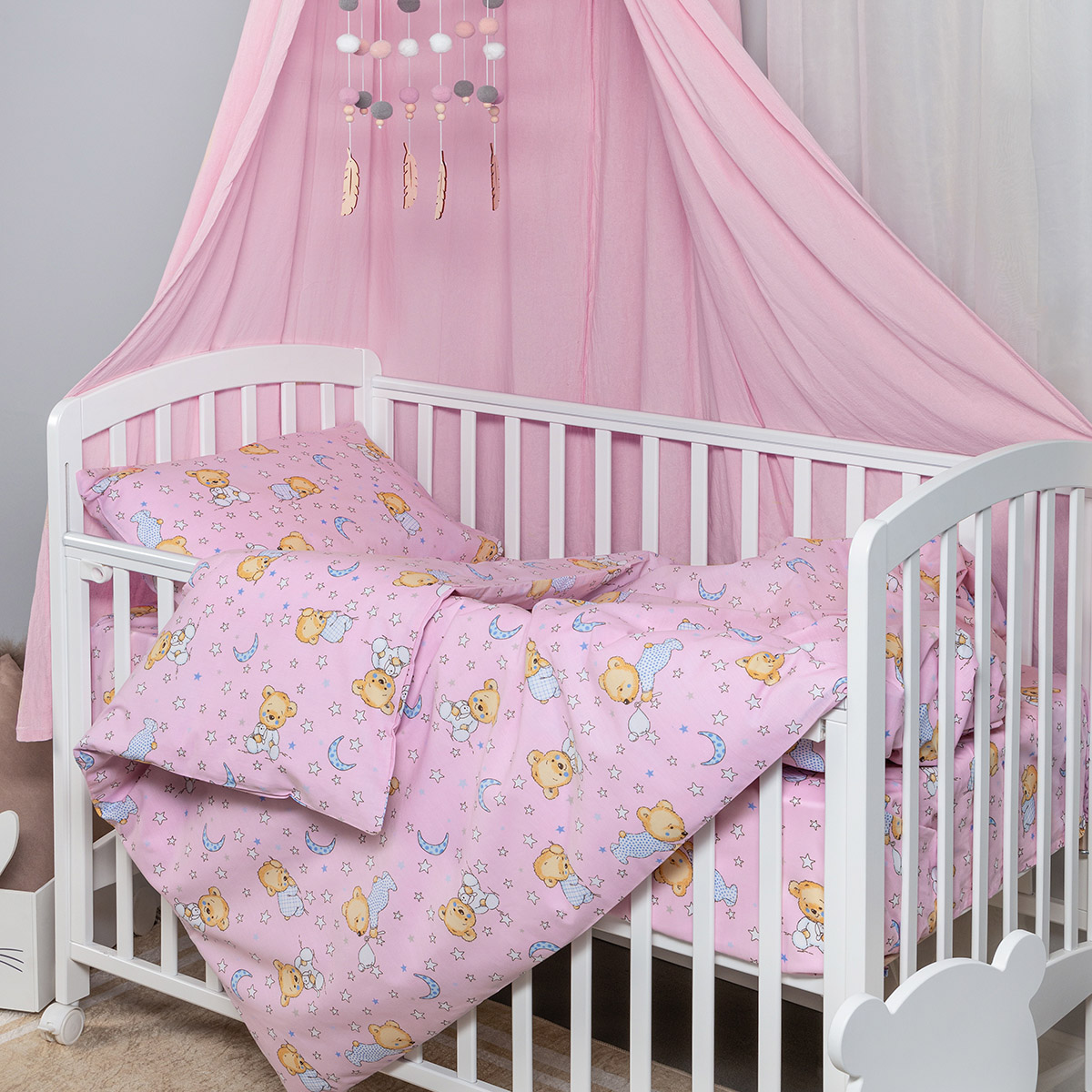 Комплект постельного белья Daily by T Мишки розовый Детский кошелек детский на молнии розовый
